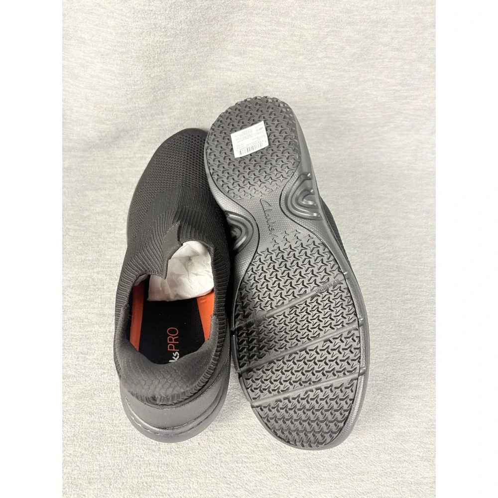 Clarks ClarksPro Free Step In Sneakers Mens 14 M Black Knit Slip On Comfort